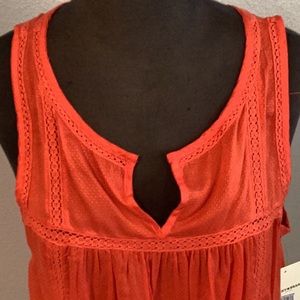 Lucky 🍀 Brand sleeveless top in orange. Size medium. New with tags